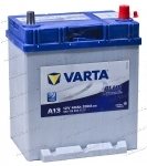 Аккумулятор автомобильный Varta Blue Dynamic Asia A13 40 А/ч 330 A обр. пол. Азия авто (187x127x227) 540125 с бортиком