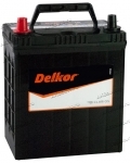 Аккумулятор автомобильный Delkor 46B19R 40 А/ч 370 А прям. пол. тонк. клеммы Азия авто (187х127х227) без бортика