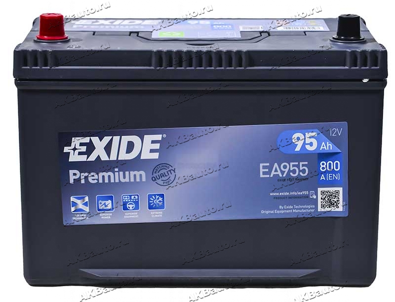 Аккумулятор автомобильный Exide Premium 95 А/ч 800 А прям. пол. 