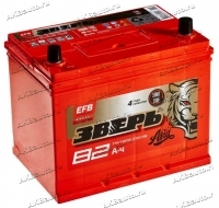 Аккумулятор автомобильный Зверь EFB Asia 82 А/ч 770 А обр. пол. 110D26L Азия авто (260x175x225) с бортиком купить в Москве по цене 10300 рублей - АКБАВТО