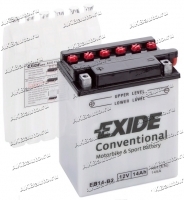 Аккумулятор для мотоцикла и скутера Exide Conventional 14 А/ч 145 А прям. пол. с/зар. с эл. EB14-B2 (135х90х165) YB14-B2 купить в Москве по цене 3850 рублей - АКБАВТО