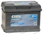 Аккумулятор автомобильный Exide Premium 61 А/ч 600 A обр. пол. низкий EA612 Евро авто (242x175x175)