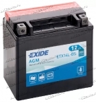 Аккумулятор для мотоцикла и скутера Exide AGM 12 А/ч 200 А обр. пол. с/зар. с эл. ETX14L-BS (150х87х145)