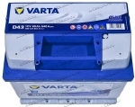 Аккумулятор автомобильный Varta Blue Dynamic D43 60 А/ч 540 A прям. пол. Росс. авто (242x175x190) 560127 2021г