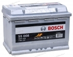 Аккумулятор автомобильный Bosch Silver Plus S5008 77 А/ч 780 A обр. пол. Евро авто (278x175x190)