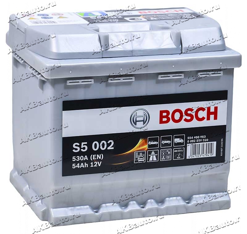 Аккумулятор автомобильный Bosch Silver Plus S5002 54 А/ч 530 А обр