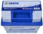 Аккумулятор автомобильный Varta Blue Dynamic D43 60 А/ч 540 A прям. пол. Росс. авто (242x175x190) 560127