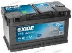 Аккумулятор автомобильный Exide Start-Stop EFB 75 А/ч 730 А обр. пол. EL752 Евро авто (315x175x175) 10.2021г