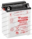 Аккумулятор для мотоцикла и скутера Yuasa YuMicron 12 А/ч 150 А прям. пол. с/зар. с эл. YB12A-A (134х80х160)