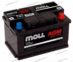 Аккумулятор автомобильный Moll AGM 70 А/ч 760 А обр. пол. Евро авто (278x175x190) 80070 L3.0
