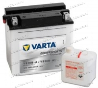 Аккумулятор для мотоцикла и скутера VARTA POWERSPORTS FRESHPACK 16 А/ч 190 А прям. пол. с/зар. с эл. YB16B-A, YB16B-A1 (160х90х161) 516015 купить в Москве по цене 6200 рублей - АКБАВТО