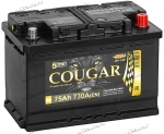 Аккумулятор автомобильный Cougar Power 75 А/ч 730 A обр. пол. низкий Евро авто (278x175x175)