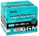 Аккумулятор автомобильный Taxxon AGM 60 А/ч 680 А обр. пол. Евро авто (242x175x190) 708060