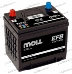 Аккумулятор автомобильный Moll Asia EFB D23L 70 А/ч 650 А обр. пол. Азия авто (232x173x225) 72070 с бортиком
