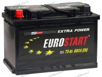 Аккумулятор автомобильный Eurostart Extra 75 А/ч 680 А прям. пол. Росс. авто (278х175х190) EU751 2023 купить в Москве по цене 5650 рублей - АКБАВТО