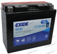 Аккумулятор для мотоцикла и скутера Exide AGM 10 А/ч 160 А прям. пол. с/зар. с эл. ET12B-BS (150х70х130) YT12B-4 YT12B-BS купить в Москве по цене 2800 рублей - АКБАВТО