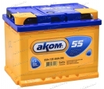 Аккумулятор автомобильный АКОМ (Akom) 55 А/ч 500 А обр. пол. Евро авто (245x177x190)
