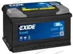 Аккумулятор автомобильный Exide Excell 80 А/ч 640 A обр. пол. EB800 Евро авто (315x175x190) 2021г