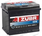 Аккумулятор автомобильный Zubr EFB 63 А/ч 620 А обр. пол. Евро авто (242х175х190) 2021г