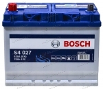 Аккумулятор автомобильный Bosch Asia Silver S4027 70 А/ч 630 A прям. пол. Азия авто (261x175x220) с бортиком