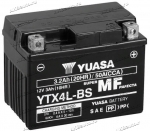 Аккумулятор для мотоцикла и скутера Yuasa AGM 3 А/ч 50 A обр. пол. с/зар. с эл. YTX4L-BS (114x71x86)