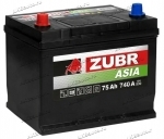 Аккумулятор автомобильный Zubr Premium Asia 75 А/ч 740 А прям. пол. Азия авто (261x175x220) ZPA751 с бортиком