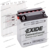 Аккумулятор для мотоцикла и скутера Exide Conventional 12 А/ч 165 А обр. пол. с/зар. с эл. EB12AL-A (134х81х160) YB12AL-A купить в Москве по цене 4250 рублей - АКБАВТО