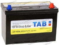 Аккумулятор автомобильный TAB EFB Stop&Go Asia 105 А/ч 900 А обр. пол. Азия авто (306x173x225) 60518 с бортиком купить в Москве по цене 18300 рублей - АКБАВТО