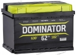 Аккумулятор автомобильный Dominator 62 А/ч 620 A обр. пол. низкий Евро авто (242x175x175)