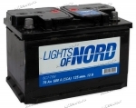 Аккумулятор автомобильный Lights of Nord 75 А/ч 600 А прям. пол. Росс. авто (278x175x190)