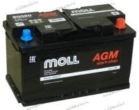 Аккумулятор автомобильный Moll AGM 80 А/ч 800 А обр. пол. Евро авто (315x175x190) 80080 L4.0 купить в Москве по цене 22000 рублей - АКБАВТО