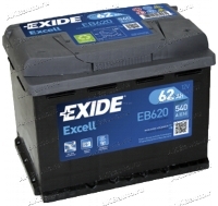 Аккумулятор автомобильный Exide Excell 62 А/ч 540 A обр. пол. EB620 Евро авто (242x175x190) купить в Москве по цене 6350 рублей - АКБАВТО