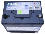 Аккумулятор автомобильный Exide Premium 75 А/ч 630 А обр. пол. EA754 Азия авто (260x175x220) с бортиком