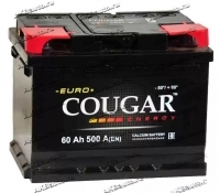 Аккумулятор автомобильный Cougar Energy 60 А/ч 500 А прям. пол. Росс. авто (242x175x190) купить в Москве по цене 5150 рублей - АКБАВТО