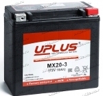 Аккумулятор для мото и гидро техники UPLUS Power Sport AGM 18 А/ч 310 А обр. пол. залит/заряжен MX20-3 (176x87x154) YTX20L-BS
