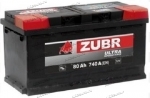 Аккумулятор автомобильный Zubr 80 А/ч 740 А обр. пол. низк. Евро авто (315х175х175)