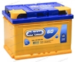 Аккумулятор автомобильный АКОМ LB (Akom) 60 А/ч 590 А обр. пол. низкий Евро авто (245х175х175)
