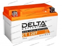 Аккумулятор для мотоцикла и скутера Delta CT1207 12V 7 А/ч 105 А прям. пол. залит/заряжен YTX7A-BS (152х87х95) AGM VRLA купить в Москве по цене 2344 рубля - АКБАВТО