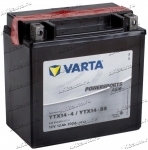 Аккумулятор для мотоцикла и скутера VARTA POWERSPORTS AGM 12 А/ч 200 А прям. пол. с/зар. с эл. YTX14-4, YTX14-BS (152х88х147) 512014