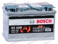 Аккумулятор автомобильный Bosch AGM S5 A08 70 А/ч 760 A обр. пол. Евро авто (278x175x190) 0092S5A080 купить в Москве по цене 19000 рублей - АКБАВТО