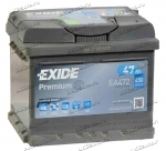 Аккумулятор автомобильный Exide Premium 47 А/ч 450 A обр. пол. низкий EA472 Евро авто (207x175x175)