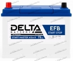 Аккумулятор автомобильный DELTA Start Master EFB Asia 75 А/ч 700 А прям. пол. D26R Азия авто (260x173x225) с бортиком
