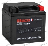 Аккумулятор для мотоцикла и скутера Steco AGM 12V 7 А/ч 130 А обр. пол. залит/заряжен 801007 (113х70х106) YTZ7S купить в Москве по цене 2100 рублей - АКБАВТО