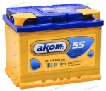 Аккумулятор автомобильный АКОМ (Akom) 55 А/ч 500 А прям. пол. Росс. авто (245х177х190)