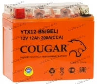 Аккумулятор для мотоцикла и скутера Cougar AGM VRLA 12V 12 А/ч 200 А прям. пол. залит/заряжен YTX12-BS (150х87х130) GEL купить в Москве по цене 3250 рублей - АКБАВТО