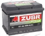 Аккумулятор автомобильный Zubr Premium 65 А/ч 650 А прям. пол. низк. Росс. авто (242х175х175) 2021г