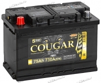 Аккумулятор автомобильный Cougar Power 75 А/ч 730 А прям. пол. Росс. авто (278х175х190) купить в Москве по цене 4700 рублей - АКБАВТО