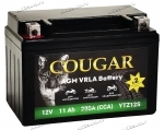 Аккумулятор для мотоцикла и скутера Cougar AGM VRLA 12V 11 А/ч 200 А прям. пол. залит/заряжен YTZ12S (150х87х110) YTZ14S