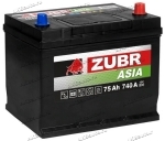 Аккумулятор автомобильный Zubr Premium Asia 75 А/ч 740 А обр. пол. Азия авто (261x175x220) ZPA750 с бортиком