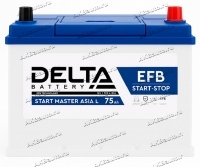Аккумулятор автомобильный DELTA Start Master EFB Asia 75 А/ч 700 А обр. пол. Азия авто (260x173x225) 1275 с бортиком купить в Москве по цене 11490 рублей - АКБАВТО